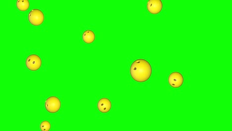 Kein-Mund-3D-Emojis-Fallender-Grüner-Bildschirm